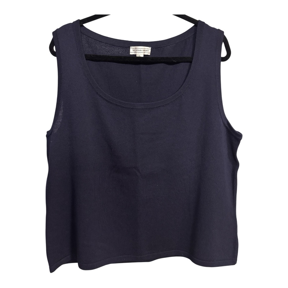 NWOT St John Sport Navy Knit Tank Top Sz XL
